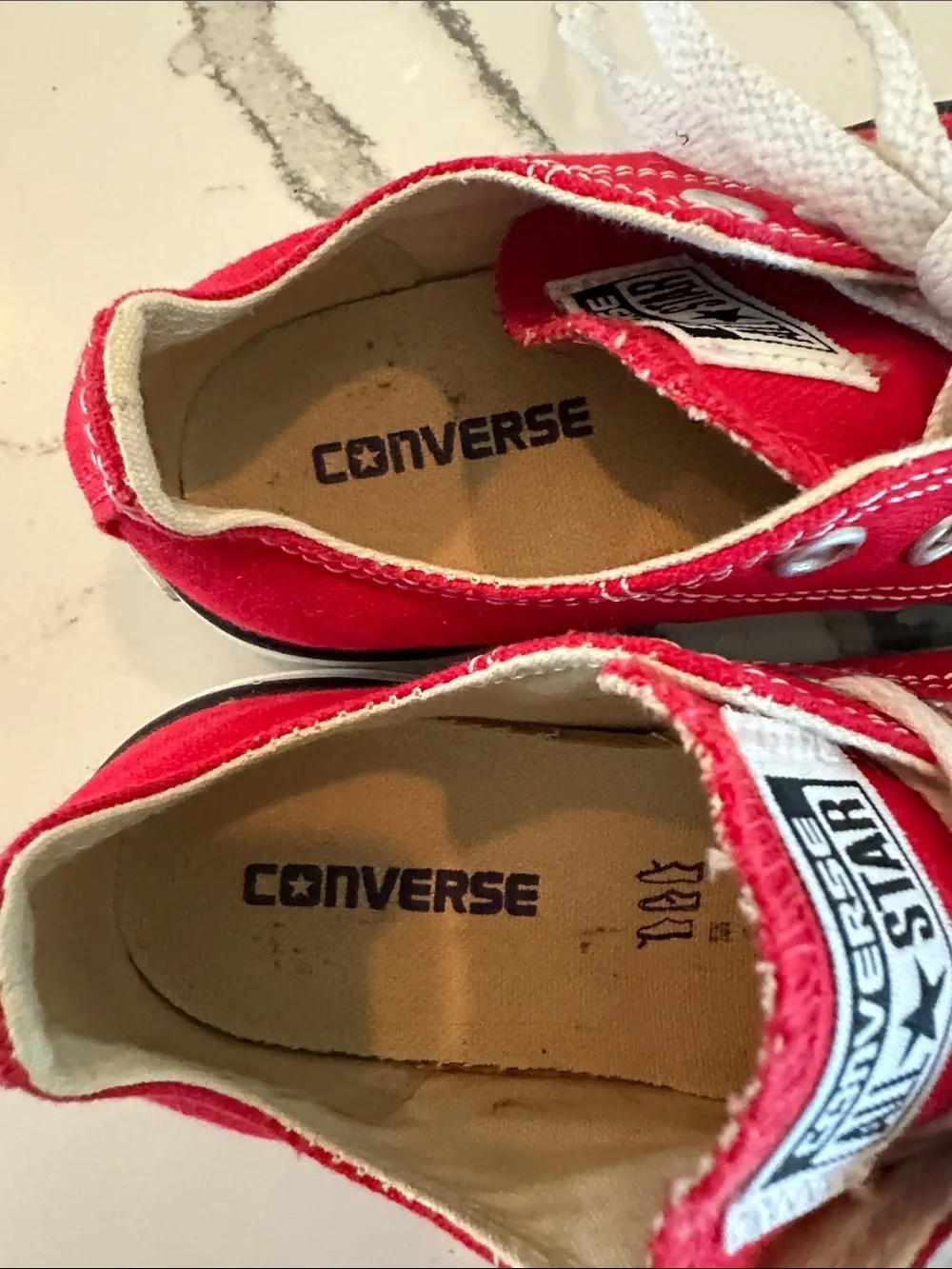 Converse Kids Red Low-Top Sneakers with White Laces